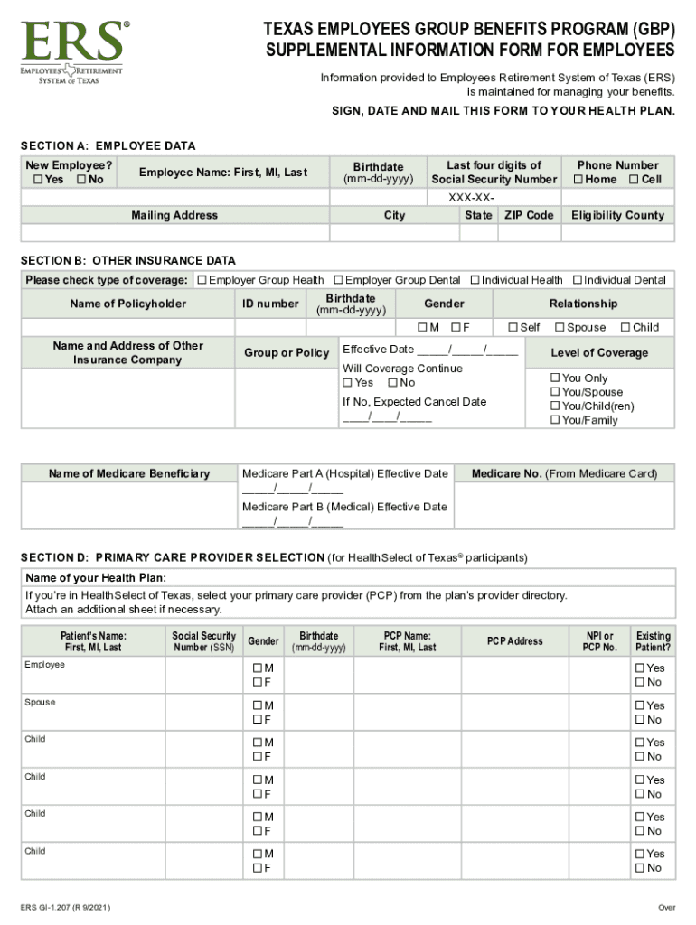 TEXAS EMPLOYEES GROUP BENEFITS PROGRAM (GBP) SUPPLEMENTAL Preview on Page 1