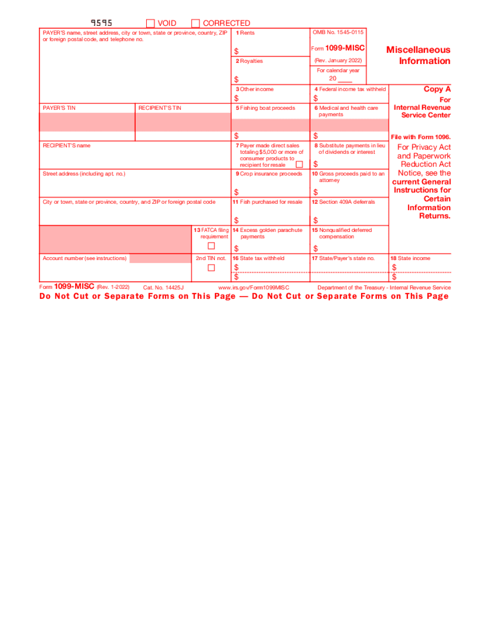 Free fillable 1099 misc form 2022