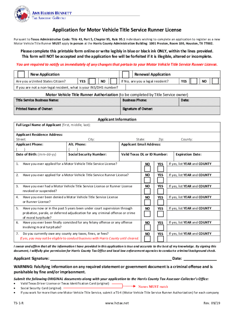 title service runner license Preview on Page 1