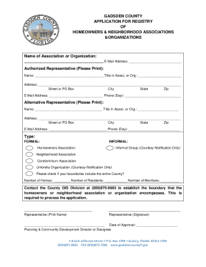 GADSDEN COUNTY APPLICATION FOR REGISTRY OF HOMEOWNERS ...