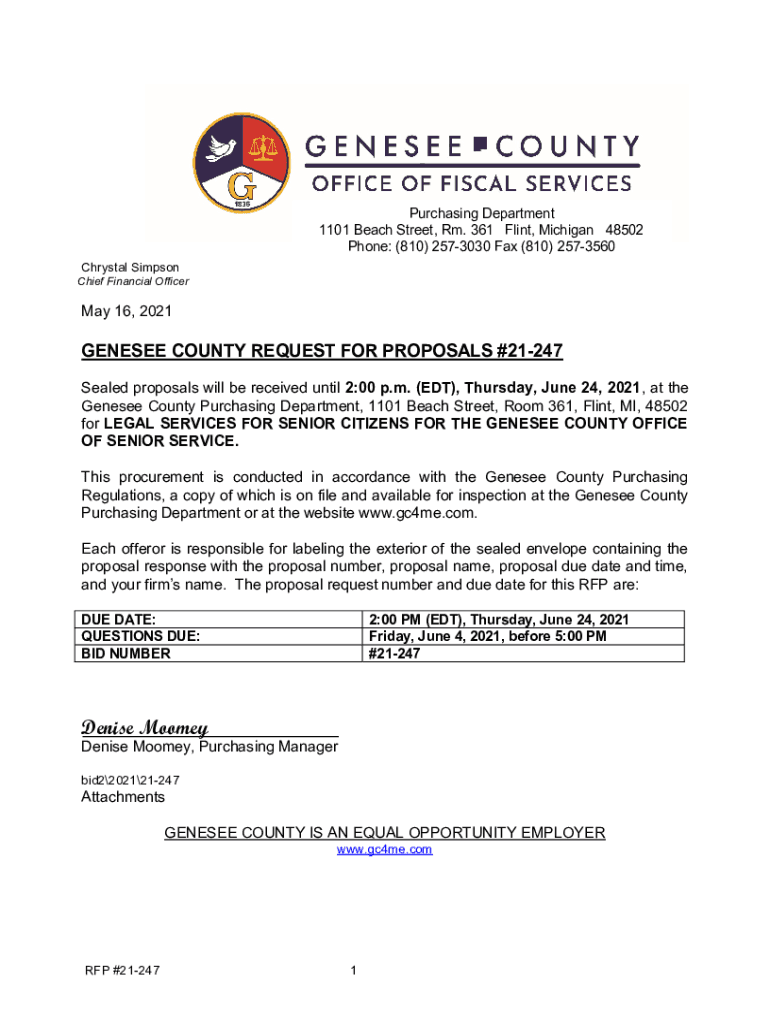 Fillable Online 21247 RFP Legal Services for Senior Citizens Fax Email