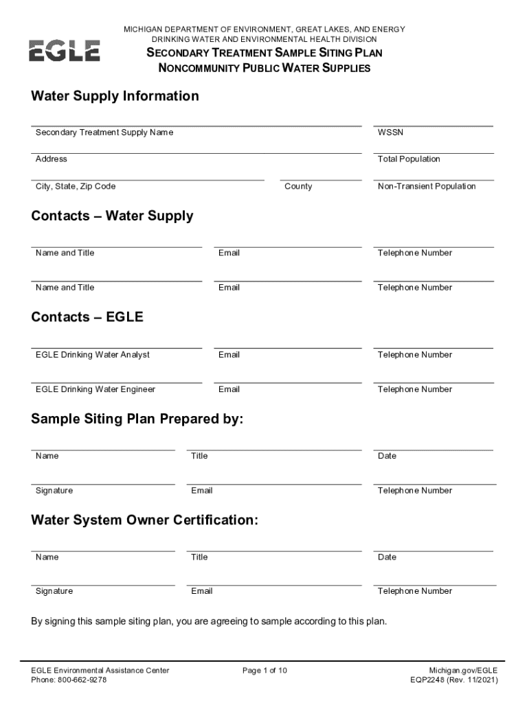 Fillable Online Secondary Treatment Sample Siting Plan. Secondary
