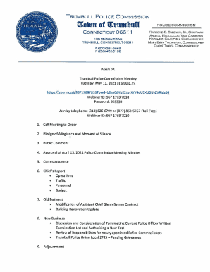 POLICE DEPARTMENT Town of Trumbull POLICE COMMISSION ...