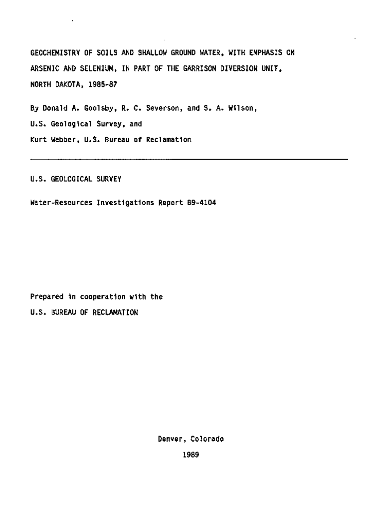 Fillable Online pubs usgs By Donald A. Goolsby, R. C. Severson, and S ...