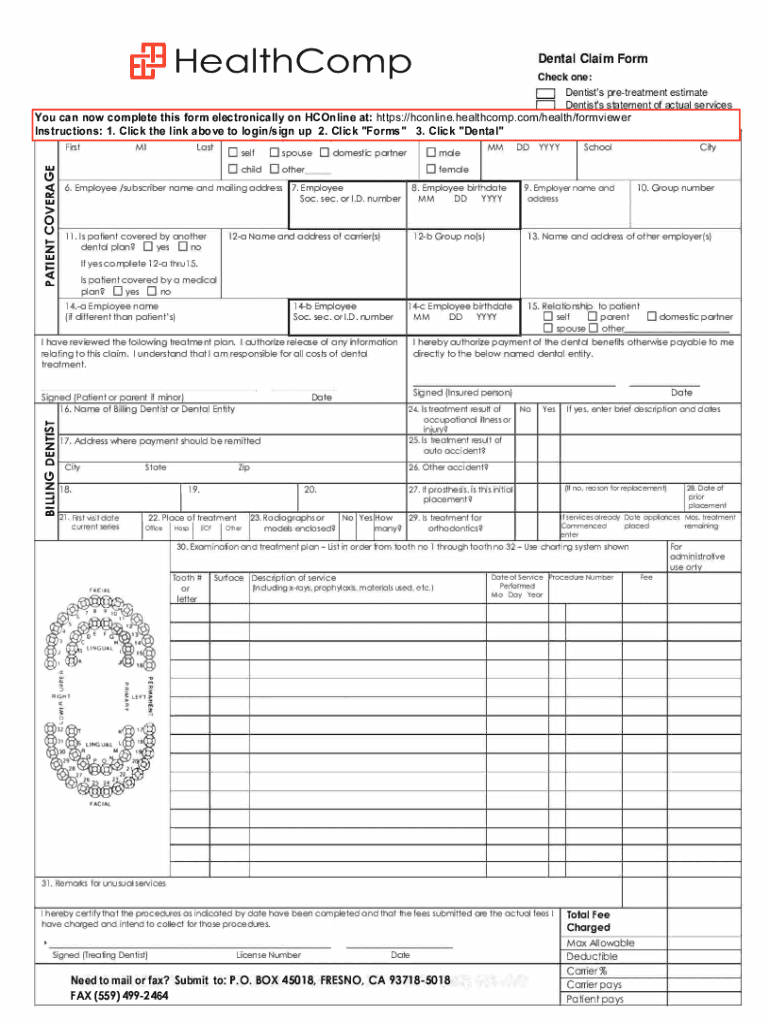 free dental bill template Preview on Page 1