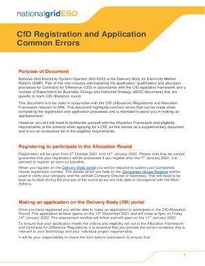 Application Form Common Errors Guidance Document