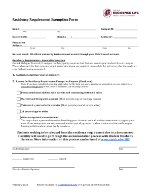 Fillable Online Residency requirement exemption request formColumbus ...