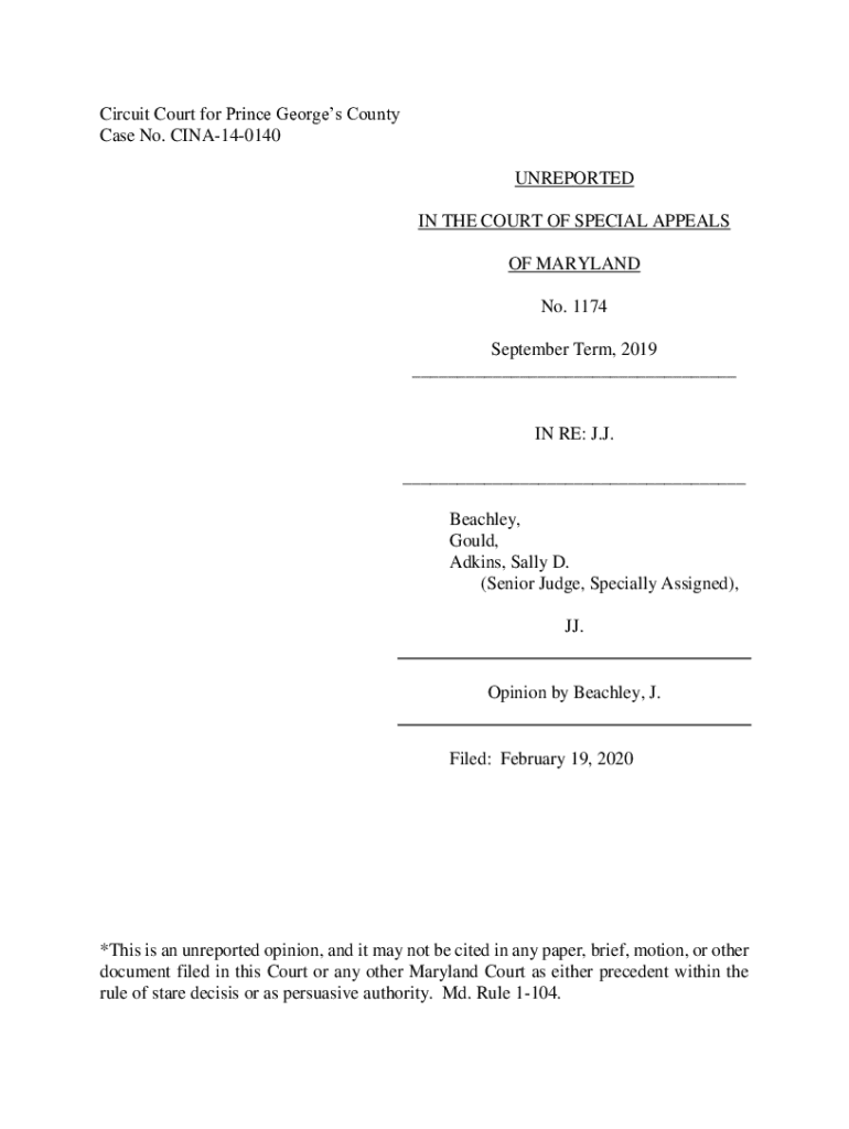 Fillable Online Circuit Court for Prince County Case No. CINA