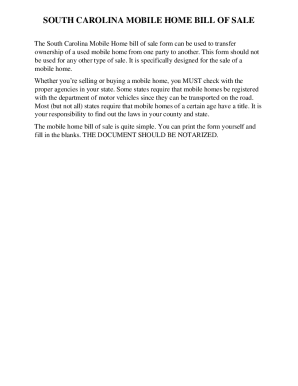 Fillable Online Free Mobile (Manufactured) Home Bill of Sale Form - PDF ...