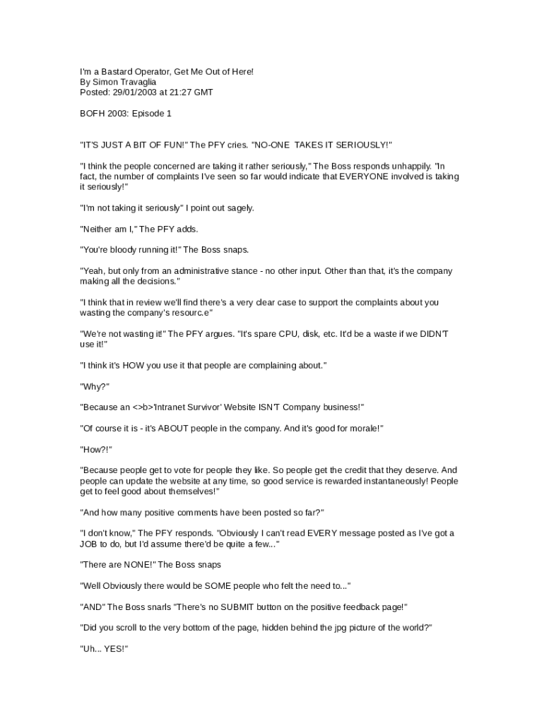 Bastard operator from hell by Simon Travaglia Elk Grove Doc