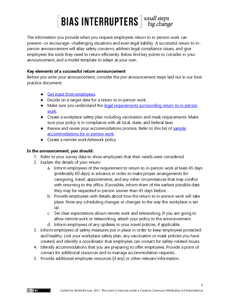 Fillable Online EEOC To Employers Requiring Employees To Return To