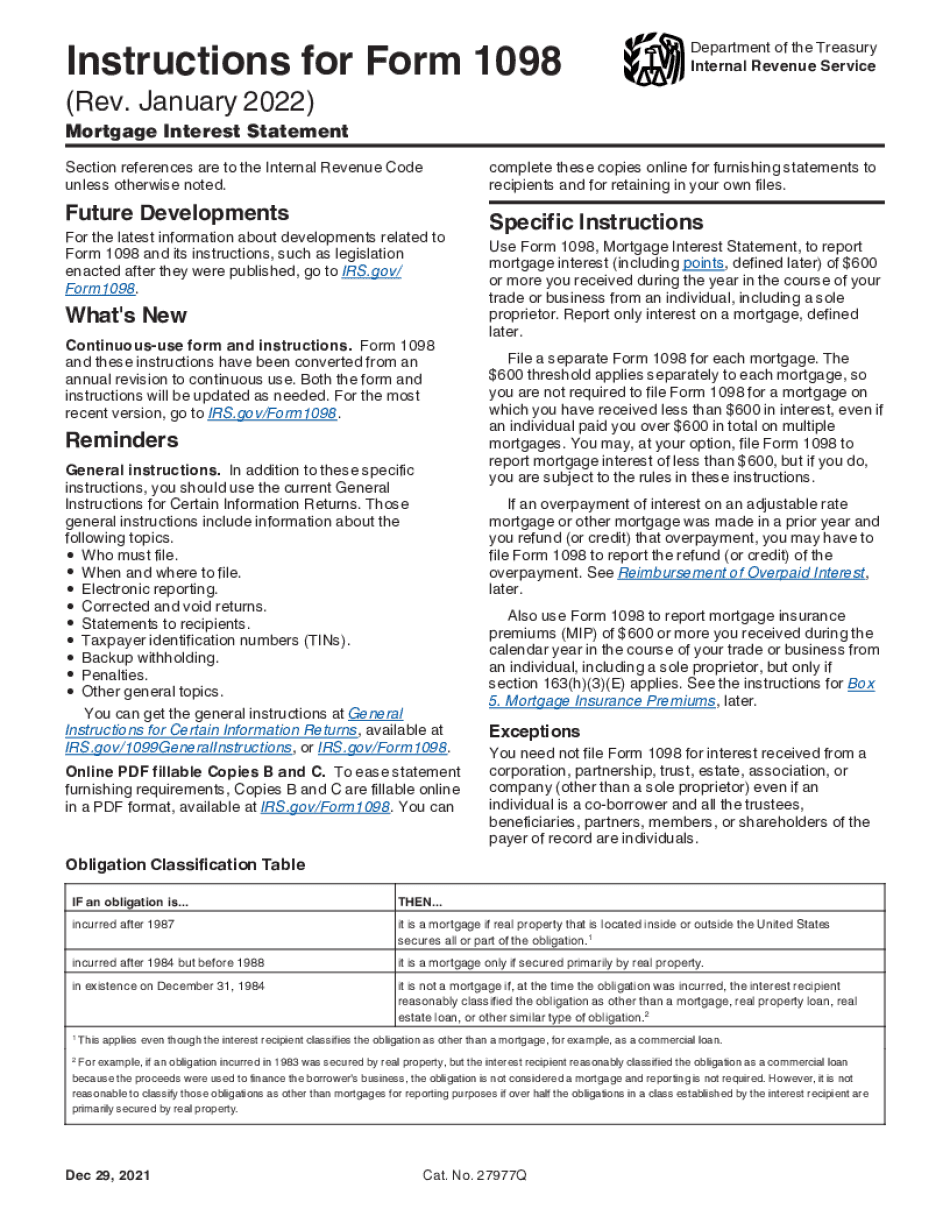 Form 1098 - Fill Out And Sign Printable PDF Template - Signnow
