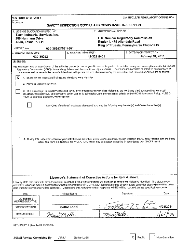 Fillable Online NRC FORM 591M PART 1 US. NUCLEAR REGULATORY COMMISSION
