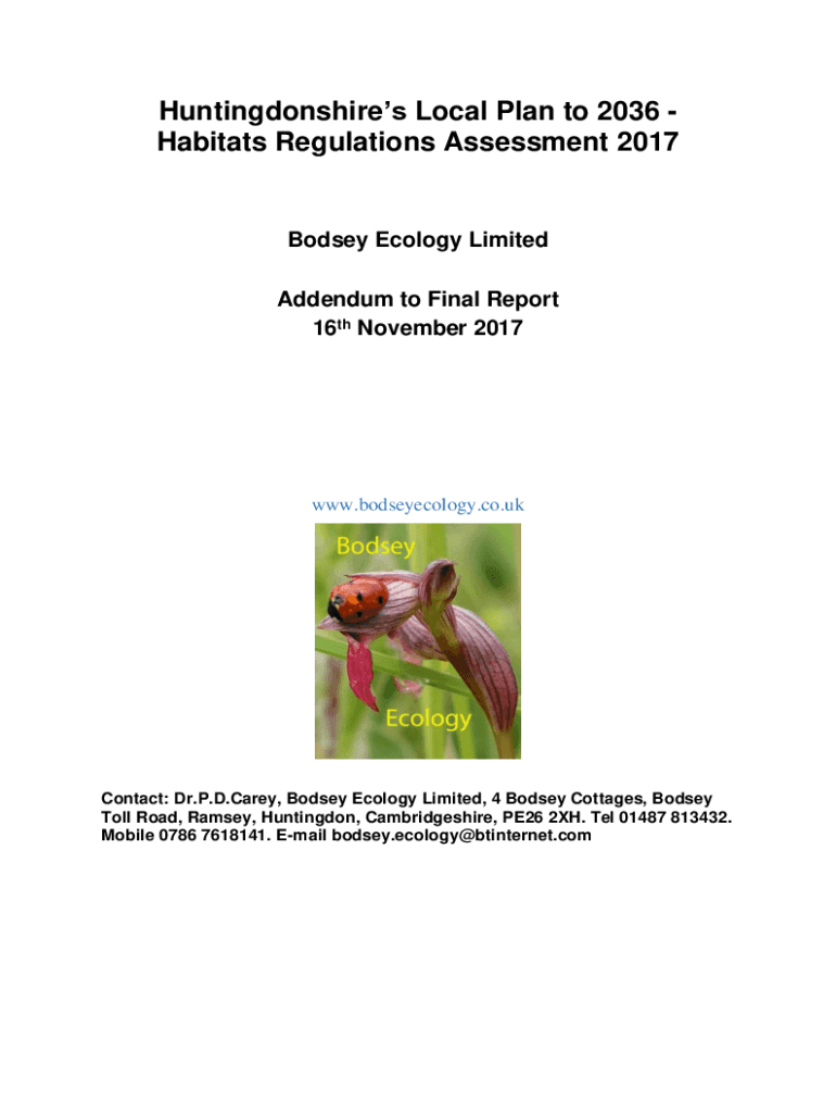 Fillable Online Broads Local Plan Habitats Regulations Assessment Addendum Fax Email Print