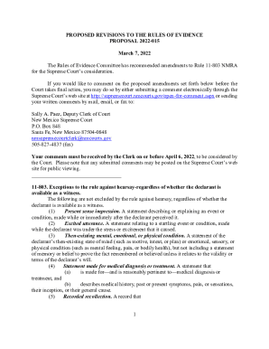 Fillable Online PROPOSED REVISIONS to the FEDERAL RULES OF EVIDENCE ...