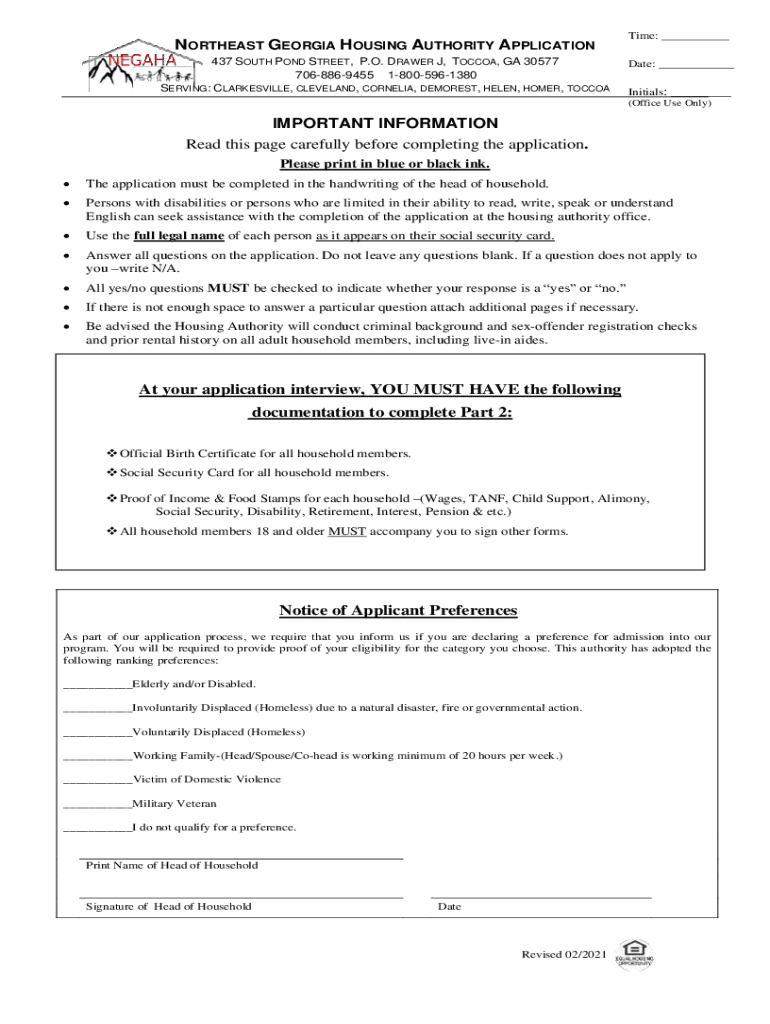 Fillable Online Housing