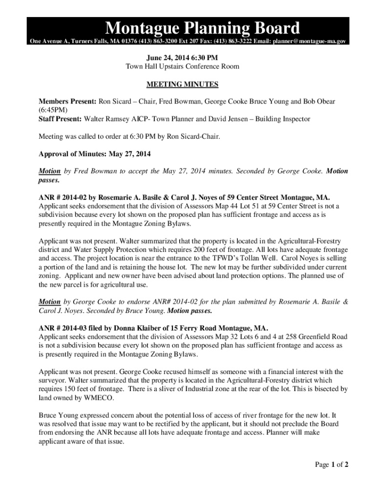 Fillable Online Public Hearing Zoning Map Amendment ZC montague