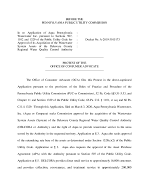 In re: Application of Aqua Pennsylvania (the Applicant ...