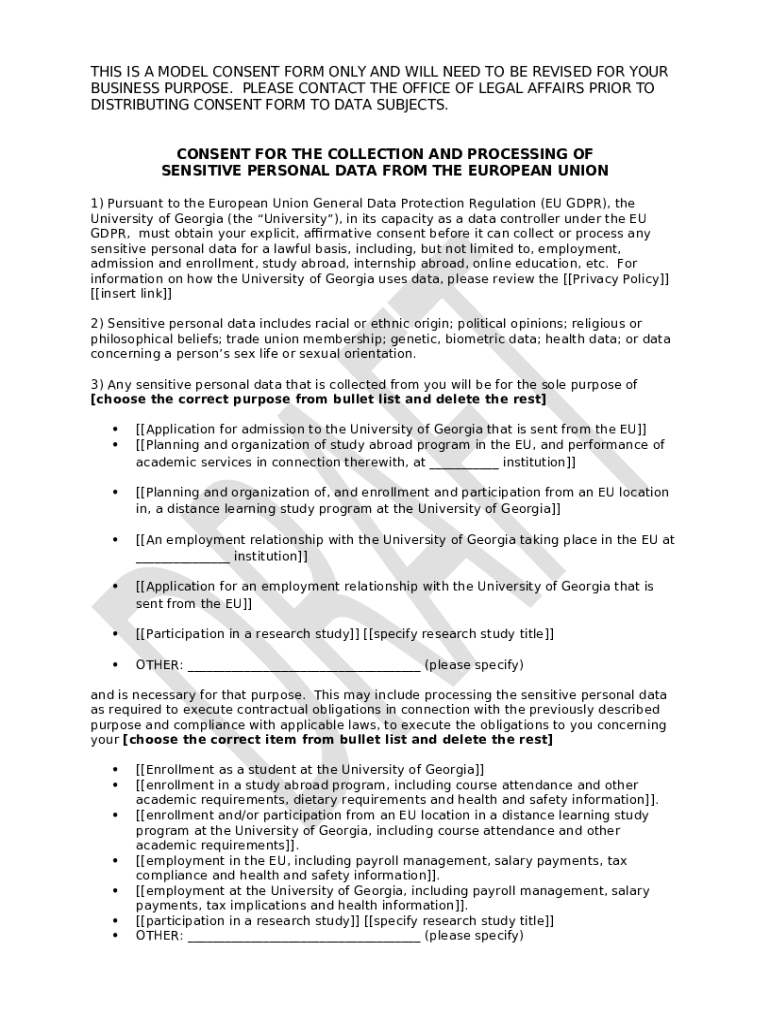 STAMPS HEALTH SERVICES CONSENT FOR THE COLLECTION AND eits uga Doc Template pdfFiller