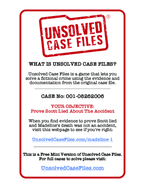WHAT IS UNSOLVED CASE FILES?