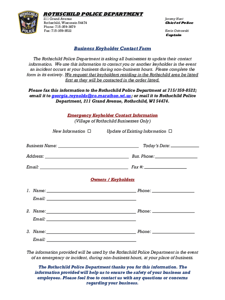 manta cmklj7z6Rothschild Police Department Rothschild WI, 54474Manta Preview on Page 1