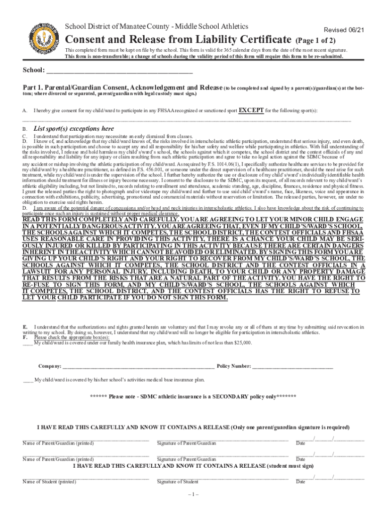 Fillable Online Addendum to Consent and Release from Liability ...