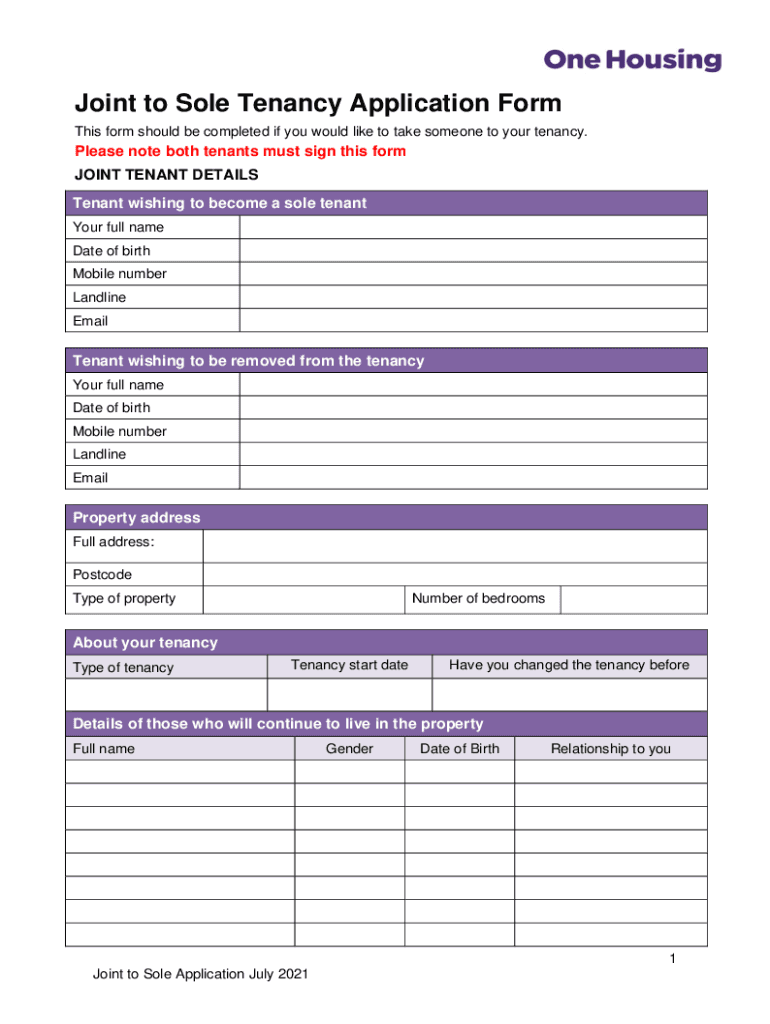 Fillable Online onehousing co