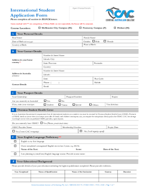 Fillable Online International Student Application Form Fillable Online International Student Application Form