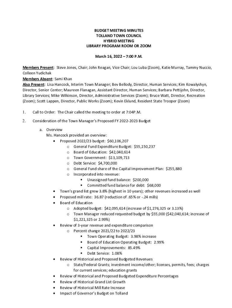 Fillable Online www.tollandct.gov financedepartment pages20222023