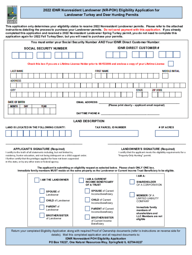 Fillable Online www2 illinois www2.illinois.govdnrLPRDeer Permit