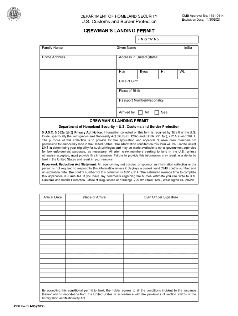 Crewman's landing permit Preview on Page 1