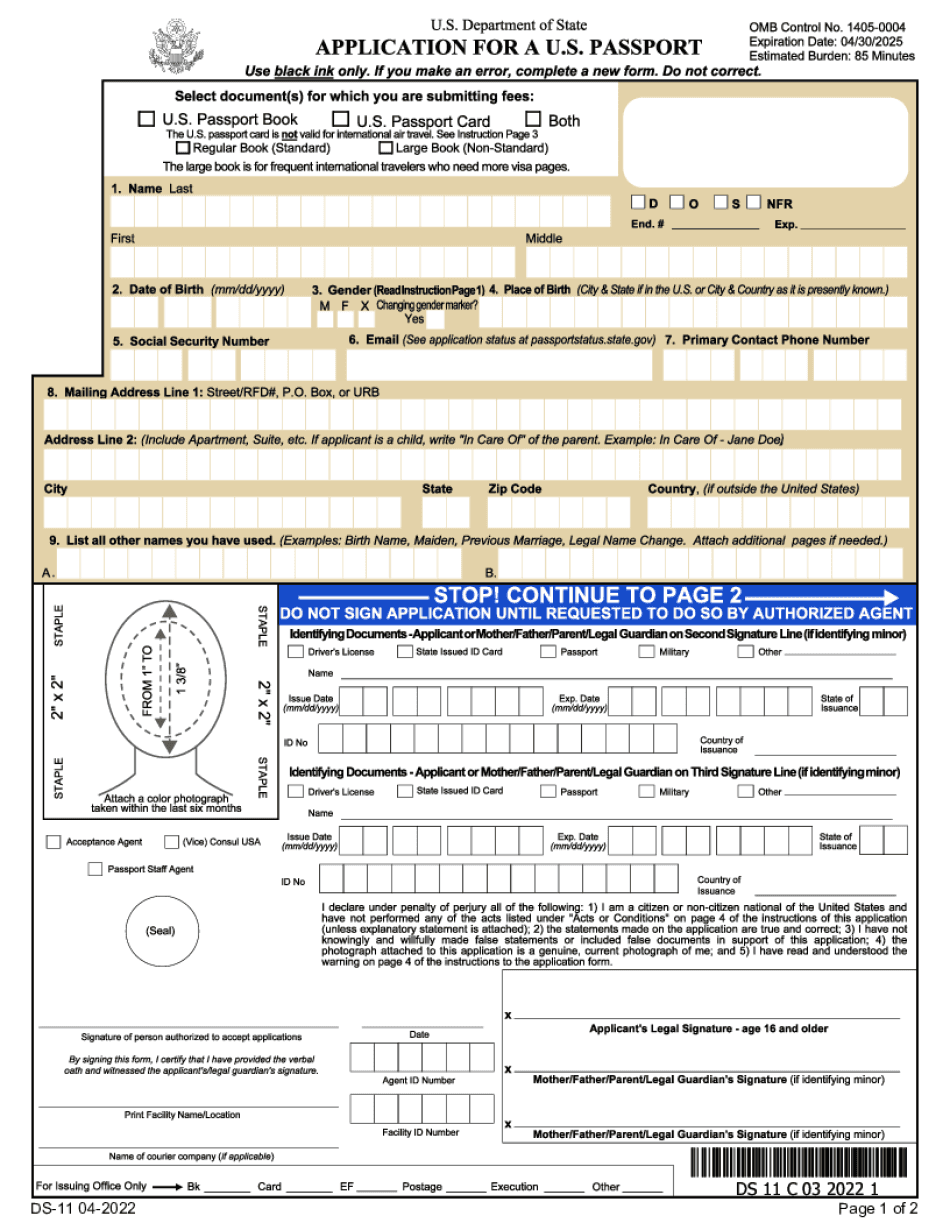 Sample Ds 11 Form PDF