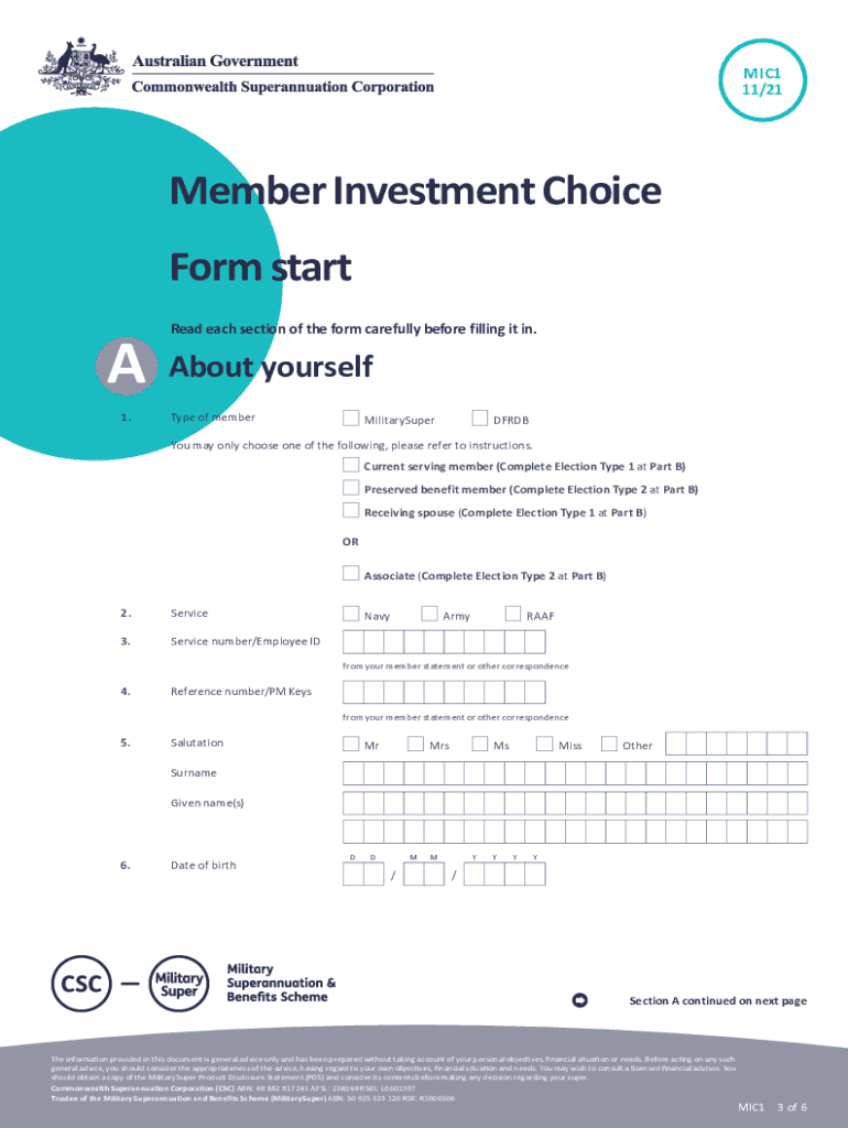 Member investment Choice Member investment Choice Preview on Page 1