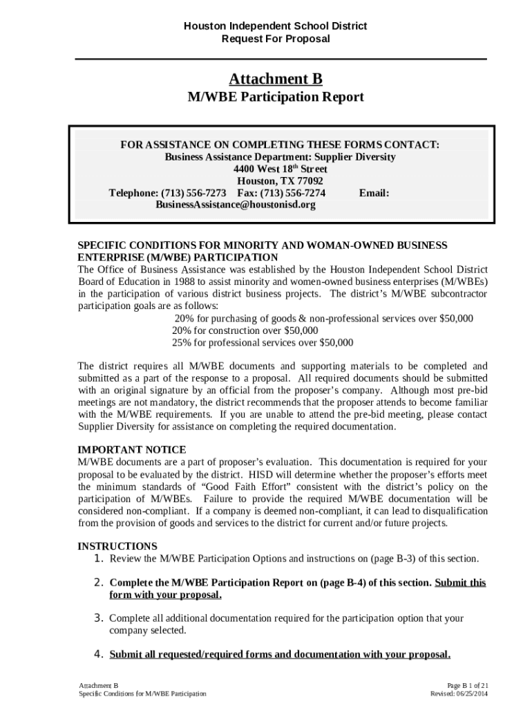 MONTHLY MBE/WBE PARTICIPATION REPORT 15A.3 INSTRUCTIONS FOR COMPLETION ...