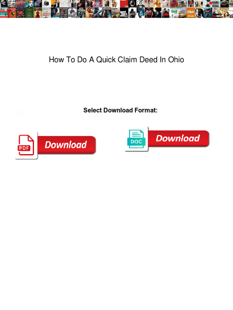 Fillable Online How To Do A Quick Claim Deed In Ohio. How To Do A Quick ...