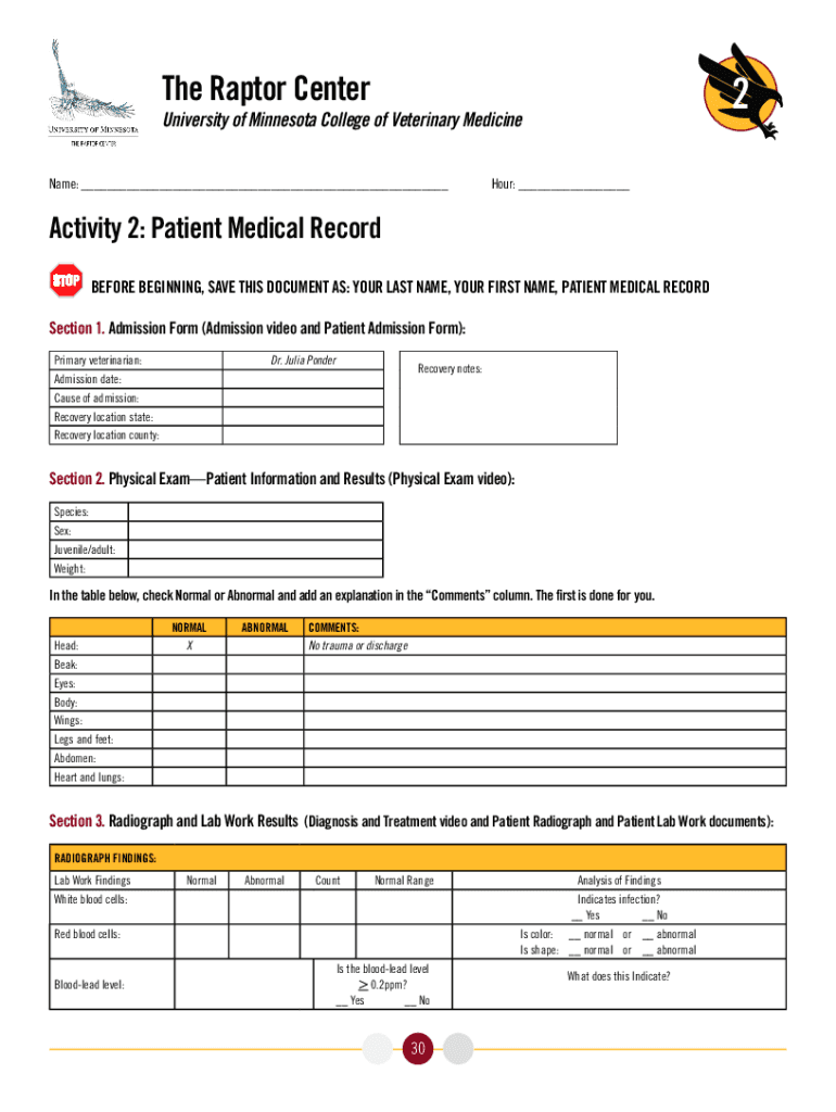 minnesota raptor center medical Preview on Page 1