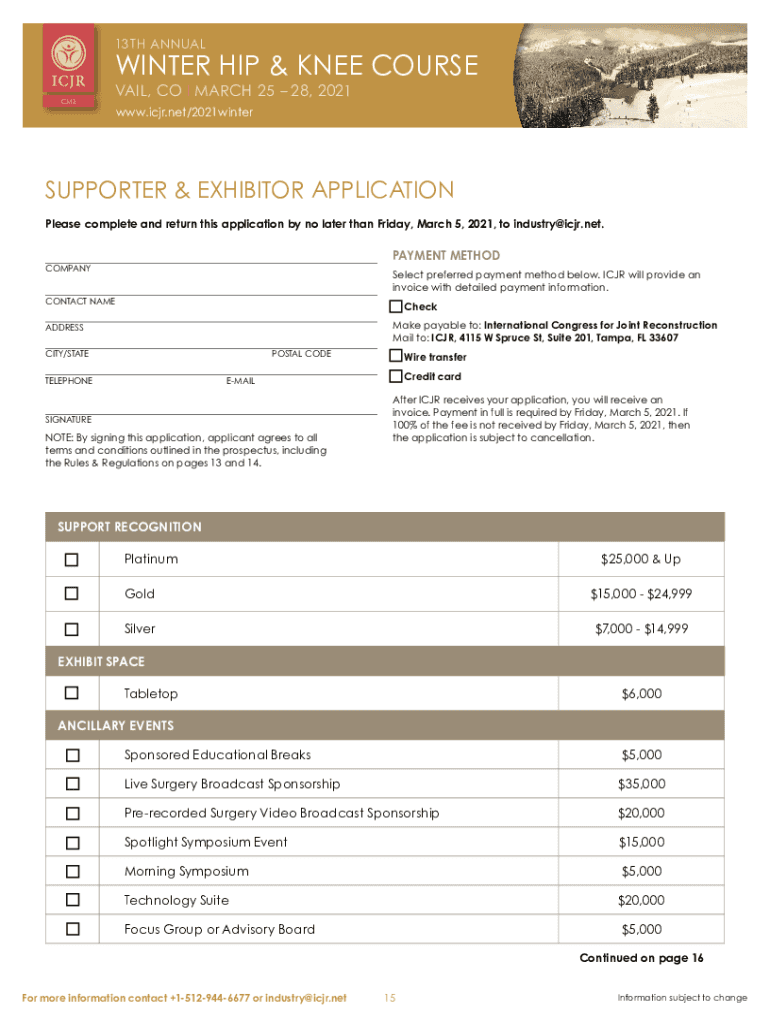 PDF WINTER HIP & KNEE COURSE - International Congress for Joint Preview on Page 1