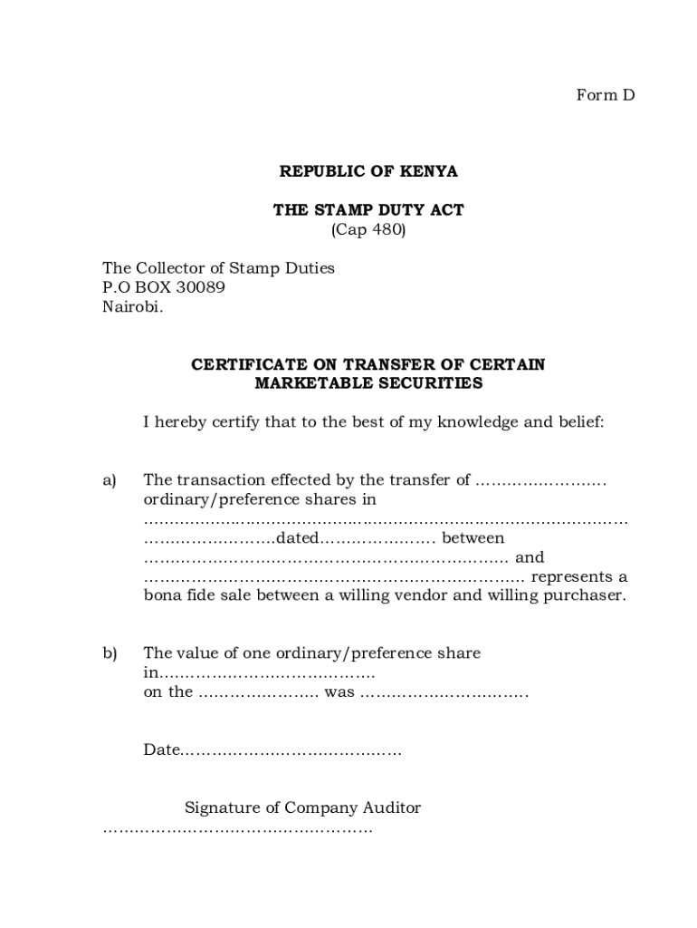 stamp duty transfer securities Preview on Page 1