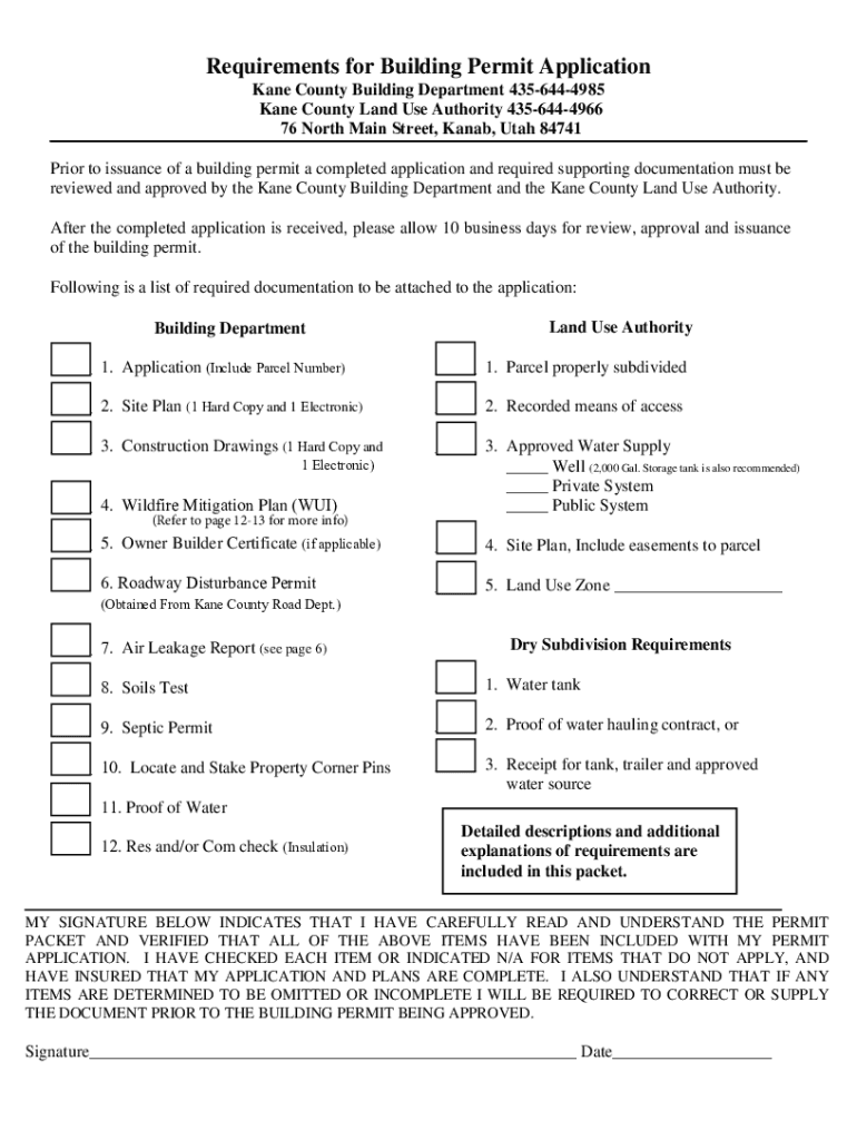 20182024 Form UT Building Permit Application Packet Kane County Fill