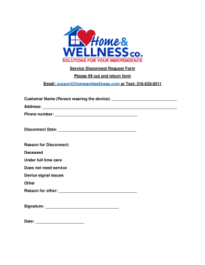 Fillable Online Fill - Free fillable Service Disconnect Request Form ...