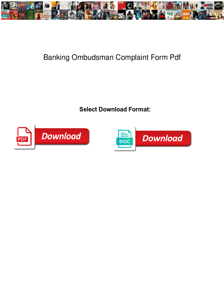 Fillable Online Banking Ombudsman Complaint Form Pdf. Banking Ombudsman Complaint Form Pdf prisa