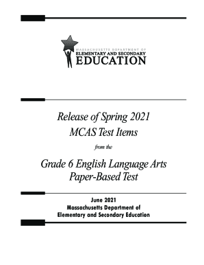 Fillable Online Release of Spring 2021 MCAS Test Items from the Grade 6 ...