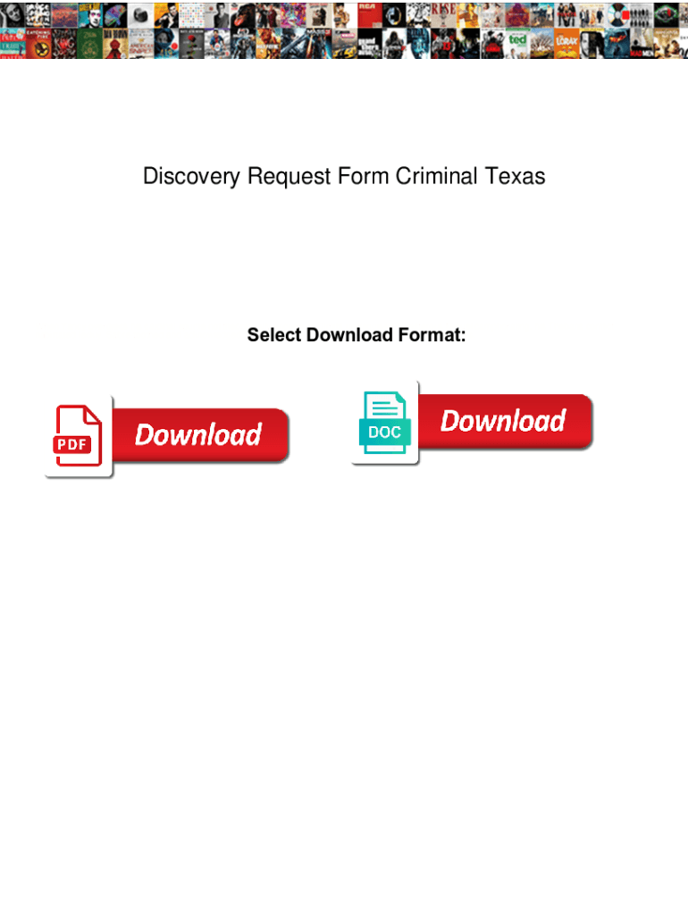 Fillable Online Discovery Request Form Criminal Texas. Discovery