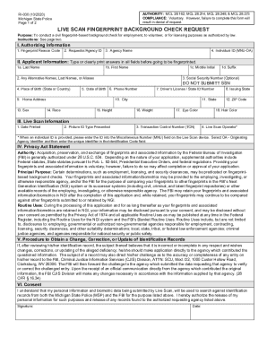 Live Scan Fingerprint Background Check Request. Driver Education