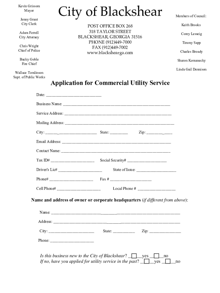 Statement from Mayor Grissom - The City of Blackshear Preview on Page 1