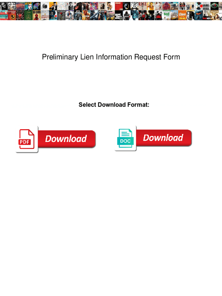 Fillable Online Preliminary Lien Information Request Form. Preliminary ...