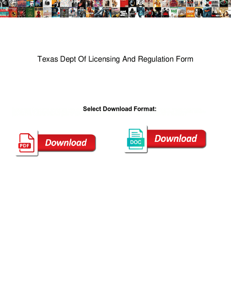 Fillable Online Texas Dept Of Licensing And Regulation Form. Texas Dept ...