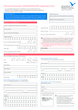 International Student Undergraduate Application Form