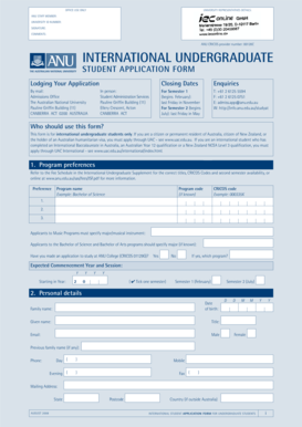 International Undergraduate Student Application Form