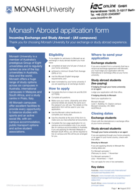 Monash Abroad Application Form